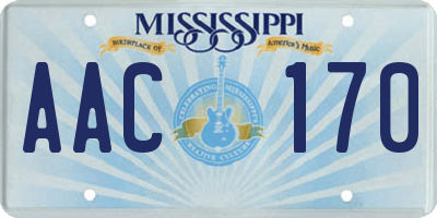 MS license plate AAC170