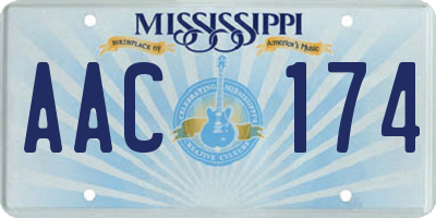 MS license plate AAC174