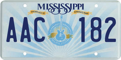 MS license plate AAC182