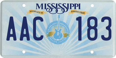 MS license plate AAC183