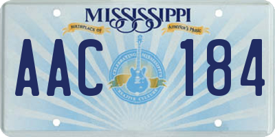 MS license plate AAC184