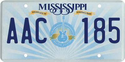 MS license plate AAC185