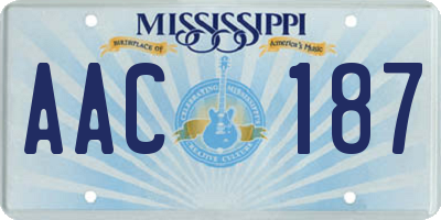 MS license plate AAC187