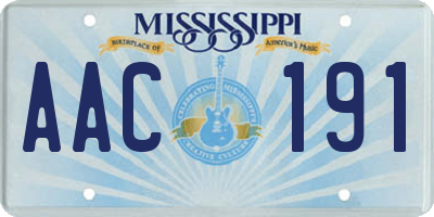 MS license plate AAC191