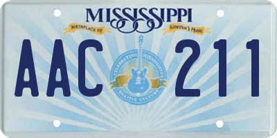 MS license plate AAC211