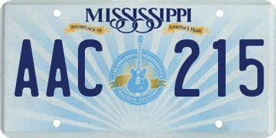 MS license plate AAC215