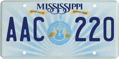 MS license plate AAC220