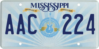 MS license plate AAC224