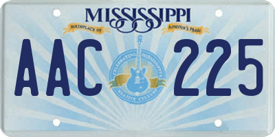 MS license plate AAC225