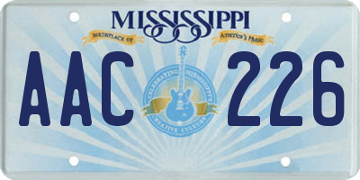 MS license plate AAC226