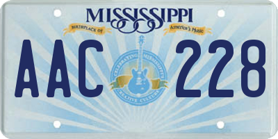 MS license plate AAC228