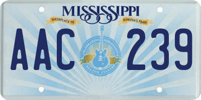 MS license plate AAC239