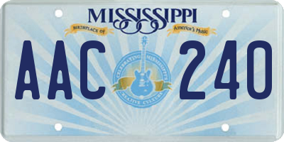 MS license plate AAC240