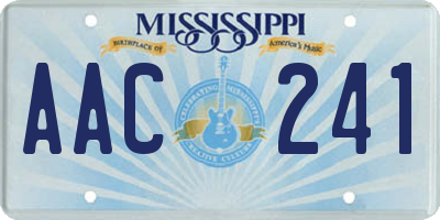 MS license plate AAC241