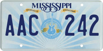 MS license plate AAC242