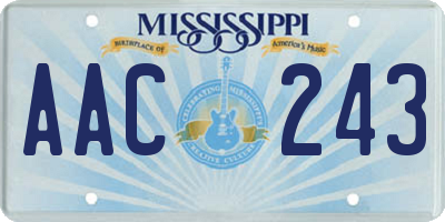 MS license plate AAC243