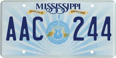 MS license plate AAC244