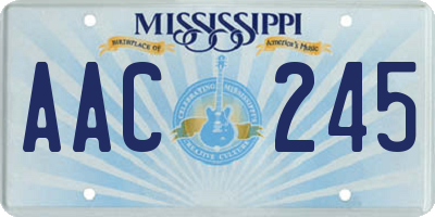 MS license plate AAC245