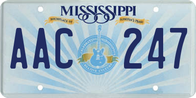 MS license plate AAC247