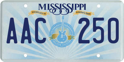 MS license plate AAC250