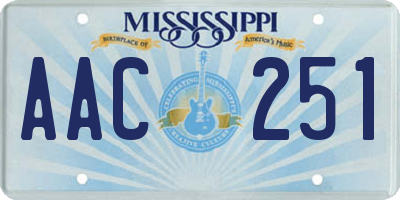 MS license plate AAC251