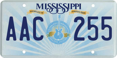 MS license plate AAC255