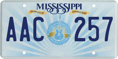 MS license plate AAC257