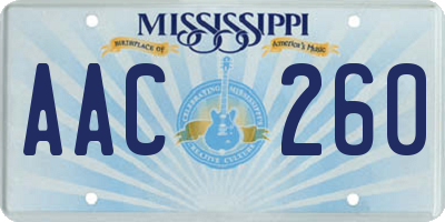 MS license plate AAC260