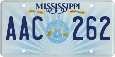 MS license plate AAC262