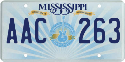 MS license plate AAC263