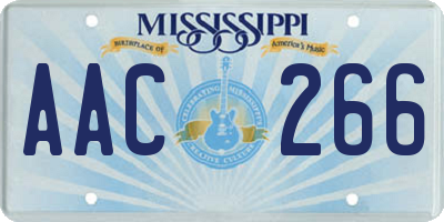 MS license plate AAC266