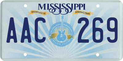 MS license plate AAC269