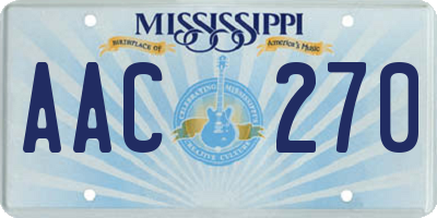 MS license plate AAC270