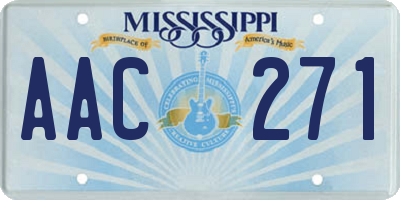 MS license plate AAC271