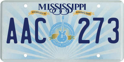 MS license plate AAC273