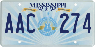 MS license plate AAC274