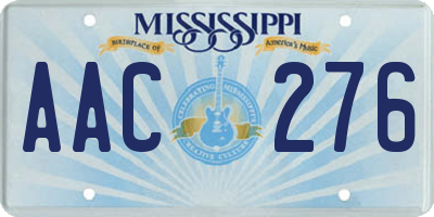 MS license plate AAC276