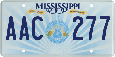 MS license plate AAC277