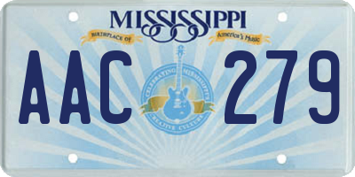 MS license plate AAC279