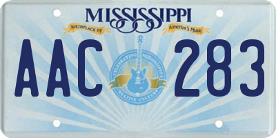 MS license plate AAC283