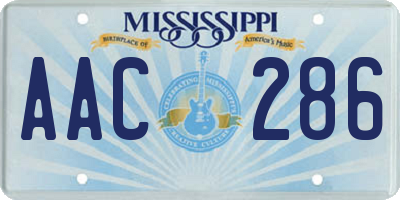 MS license plate AAC286