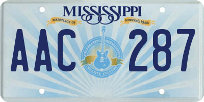 MS license plate AAC287