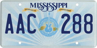 MS license plate AAC288