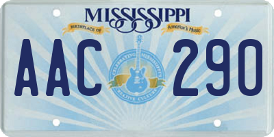 MS license plate AAC290