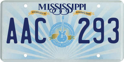 MS license plate AAC293