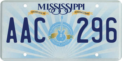 MS license plate AAC296