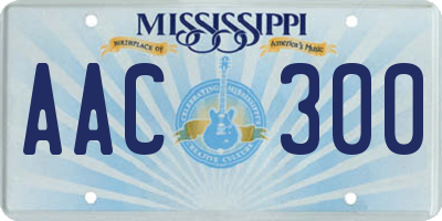 MS license plate AAC300