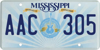 MS license plate AAC305