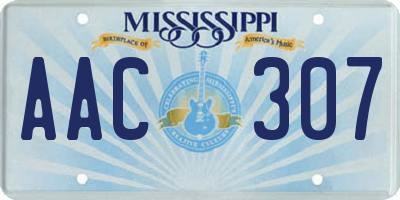 MS license plate AAC307