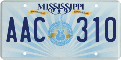 MS license plate AAC310